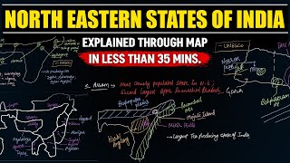 Complete Mapping of North  Eastern States of India  In less than 35 Minutes UPSC 2025  26 upsc [upl. by Tesil]