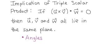 Math 2110 Section 114 Triple Scalar Product and Torque [upl. by Ardnaet]