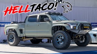 The Insane HellcatPowered Toyota Tacoma  4K Walk Around [upl. by Ayerim]