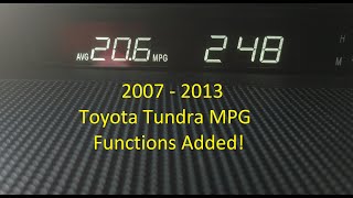 Toyota Tundra  Unlock MPG and Range functions by adding the Info button [upl. by Gannon747]