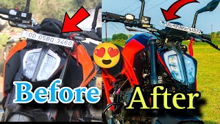 KTM Duke 200 Number Plate Modification  Duke 390 Look 😍 warriorJPS [upl. by Nnylasor670]