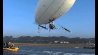 Transmanche en Ballon dirigeable à pedales  Channel Crossing with a pedal powered airship  Stepha [upl. by Rep]