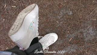 Long walking with my Adidas Nizza Platform chalk white frozen green in forest 🌳 [upl. by Winnick]