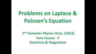 Problems on Poisson Laplace Equation Electrostatics [upl. by Junina782]