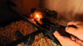 Manually lighting a gas fireplace the gas velocity seems too fast to light properly [upl. by Blum]