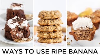 HEALTHY BANANA RECIPES ‣‣ 3 ways to use ripe bananas [upl. by Anas]