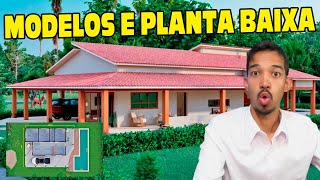 5 Modelos de Casas para Construir no CAMPO com Planta Baixa para sítio chácara e fazenda [upl. by Tewfik]