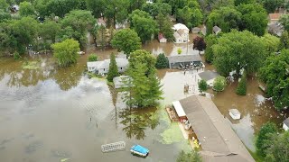 VIDEO Waterville flooding as seen from the KEYC drone [upl. by Aydin]