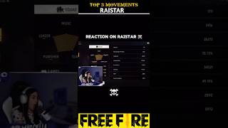 REACTION MOVEMENT 😲 ON RAISTAR PROFILE ✨☠️ freefireshorts totalgaming trending Free Fire Tech [upl. by Cordier958]