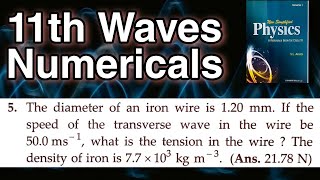 Pfp5 Waves Numericals SL Arora 11th physics based on velocity of transverse wave in solid ampstring [upl. by Amo]