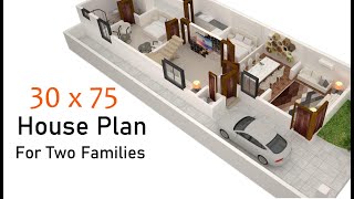 33 x 75 House Plan  For Two Families [upl. by Luthanen]