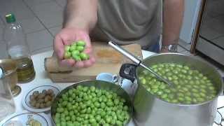 Preserve green olives  Ελιές τσακιστές by Chef Andros [upl. by Nomolas]