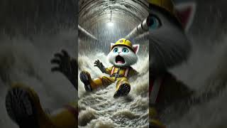 Cats lucky escape in the sewer🌧️🐾ai cat catlover cute al werecat [upl. by Ocsic]