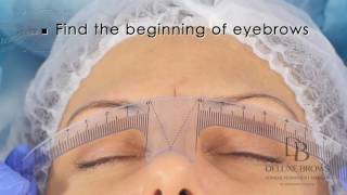 Deluxe Brows® Microblading Tutorial Eyebrows Measurement with ruler [upl. by Brader449]