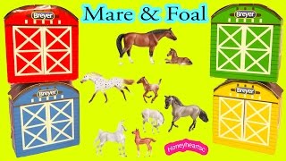 All 4 of Breyer 2016 Stablemates Horse amp Foal Complete Set Mom and Baby  Unboxing Video [upl. by Laamak694]