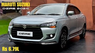 New Maruti Suzuki Dzire 2024 🔥 Launched  679L  ZXi Plus  Top Model  Silver Colour Review [upl. by Addy555]