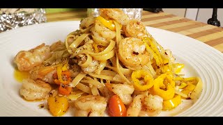 how to make garlic butter shrimp pasta recipe [upl. by Notsla323]