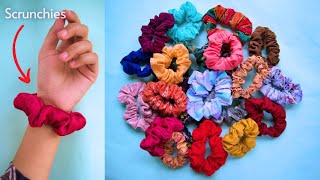 How to Sew Scrunchies  Easy Tutorial  Hair Scunchies [upl. by Trutko218]