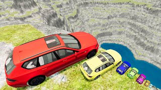 Very Giant amp Very Small Cars vs Deadly Racing Destruction Auto  Road Leap Of Death – BeamNGDrive [upl. by Erret]