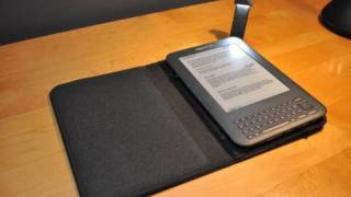 Amazon Kindle 3 Lighted Leather Cover Unboxing and Demo [upl. by Llenod97]