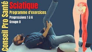 Exercice SCIATIQUE  PROGRAMME dexercices pour la soigner [upl. by Sadinoel]