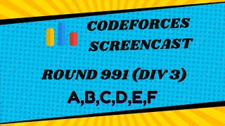 CODEFORCES ROUND 991 div 3  ABCDEF solved [upl. by Pembroke]