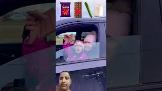 crushing of cucumber and chocolate with car 🚗 glass funny foodchallenge atumobile comedy [upl. by Gower]