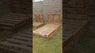 35 ft by 6 FtPallet beds palletskenya palletbed palletfurniture custompallets 254diypallet [upl. by Itsuj]