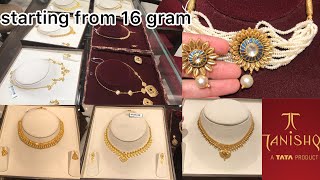 Tanishq 2023 very light weight gold necklace sets  gold necklace set designs light wt necklace [upl. by Epoillac631]