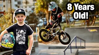 End of 8 Caidens Freestyle BMX riding progression [upl. by Larimor]