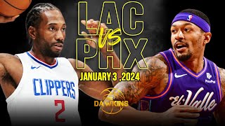 Los Angeles Clippers vs Phoenix Suns Full Game Highlights  January 3 2024  FreeDawkins [upl. by Yrreb]