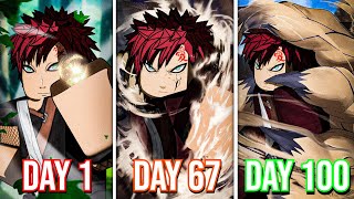 Spending 100 Days as GAARA in Shindo Life  Roblox [upl. by Akinna330]