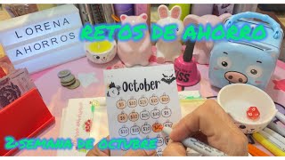 “RETOS DE AHORRO”2• semana de octubre 💰💌🎲💵🍀retosdeahorro ahorramas sistemadesobres [upl. by Rot]