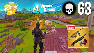 63 Elimination Solo Vs Squads Wins Gameplay Fortnite Chapter 2 Remix PS4 Controller [upl. by Aerdnaed]