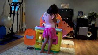 Madison playing with her Dora kitchen [upl. by Tina]