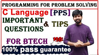 jntuh r18 r20 r22 pps important question for external exams c language important question [upl. by Cykana]