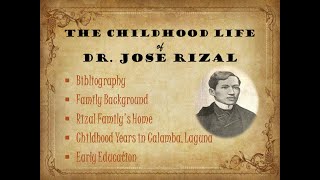 CHILDHOOD LIFE OF DR JOSE RIZAL [upl. by Naik]