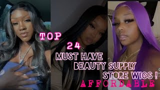 TOP 24 MUST HAVE BEAUTY SUPPLY STORE WIGS affordable wigs [upl. by Nabalas]