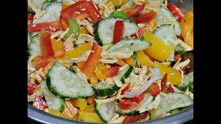 Ensalada de pimientos con pollo RecetasdeLuzMa [upl. by Ylek]