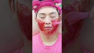 PINKY FACE MAKEUP 🦄💄 funny hometomyheart eatingvideos mukbang homeainthome eatingsounds food [upl. by Ardnahs26]