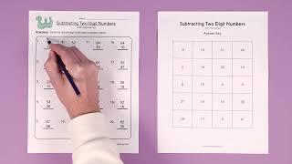 Double Digit Subtraction With Regrouping Worksheet [upl. by Wong]