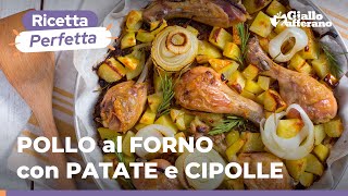 POLLO al FORNO con PATATE e CIPOLLE RICETTA SEMPLICE e CASALINGA😍🍗🥔🧅🍴 [upl. by Mya]