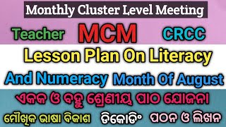 Lesson Plan On Literacy and Numeracy For the Month of August  Lesson Plan Of August MCM [upl. by Morly]