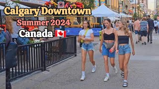 Calgary Downtown on Summer 2024  Downtown and 15 Skywalk Walking tour Calgary canada alberta [upl. by Annav244]