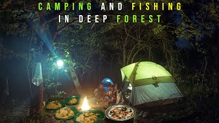 2 days Group Camping in the Rain  Winter Camping and Fishing in deep Jungle camping [upl. by Yrahk]