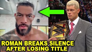 Roman Reigns Breaks Silence After Losing Title to Cody Rhodes at WWE WrestleMania 40 amp Did He Retire [upl. by Edrea487]