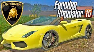 Farming Simulator 2015  Carro Lamborghini [upl. by Eldreeda]