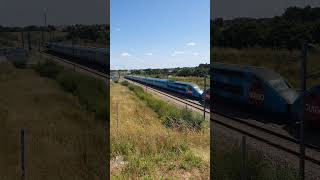 Ouigo en freinage LGV BPL train sncf trainspotting chemindefer tgv france railway hightspeed [upl. by Widera]