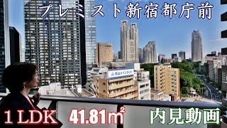 西新宿五丁目駅徒歩5分分譲賃貸『プレミスト新宿都庁前』１LDK・4181㎡最上階角部屋！賃貸内見動画 [upl. by Aikimat]