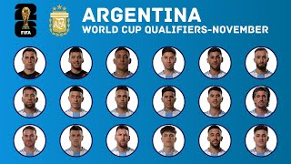 ARGENTINA Squad FIFA World Cup 2026 Qualifiers  November 2024  FootWorld [upl. by Aneelas452]